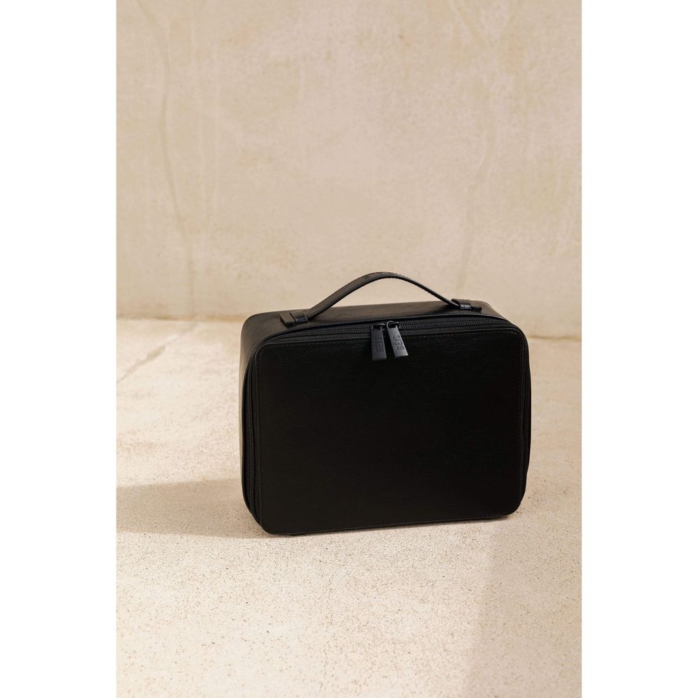 NWT Beis Faux Leather Vegan Cosmetic Case in Black